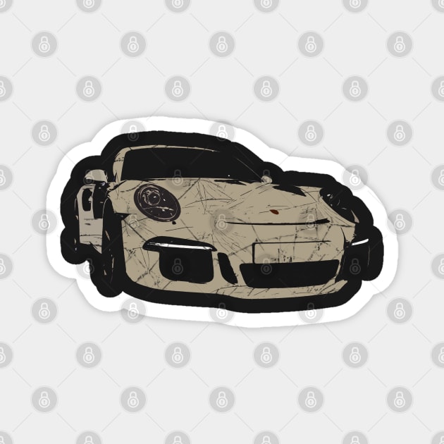 porsche GT3 - vintage Magnet by hottehue