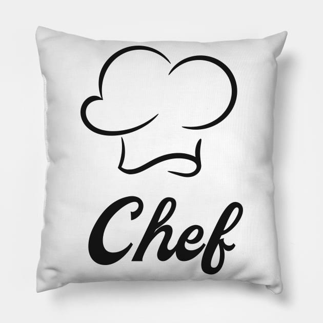 Cook Chef Hat Cooking Kitchen Pillow by Foxxy Merch