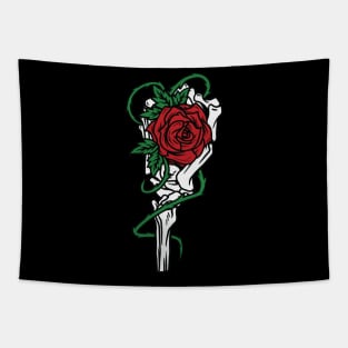 Bone Hand Rose Tapestry