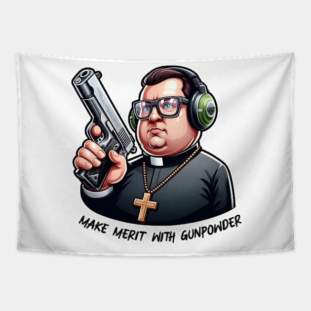 Gun Bless You Tapestry by Rawlifegraphic