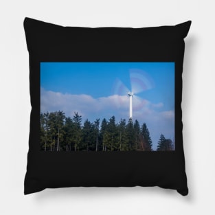 Wind turbine near Kniebis, Black Forest, Germany Pillow