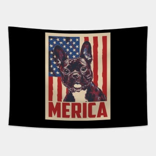 French Bulldog Merica 4th Of July Tapestry