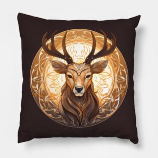 Golden Stag - Deer King Pillow