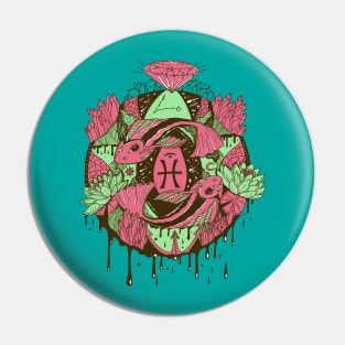 Pink and Mint Mystic Pisces Motion Pin