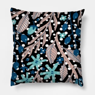 Leaves and Polka Dot Pattern Pillow