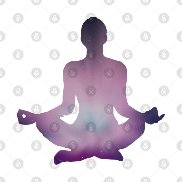 Space Meditating in Lotus Position by DesignsbyZazz