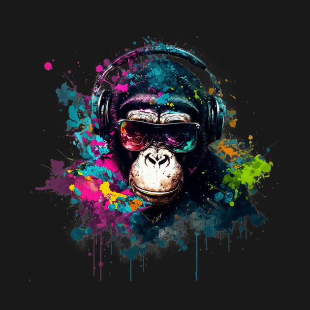 Ink Splash DJ Chimp by Abili-Tees