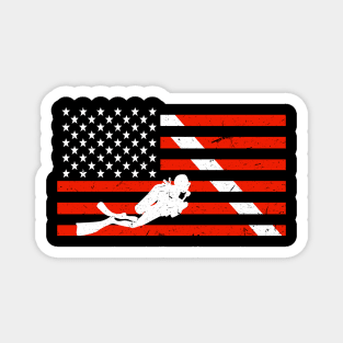 Distressed Diver Down Dive Flag Scuba Diving American Flag Magnet