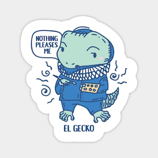 El Gecko Funny Animal Artist pun with quote Magnet