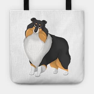 White, Black & Tan Rough Collie Dog Tote