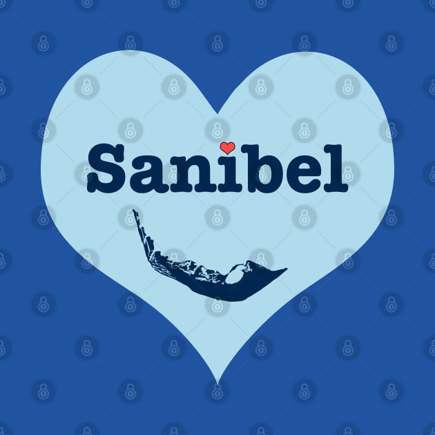 Sanibel Island Blue Heart by Trent Tides