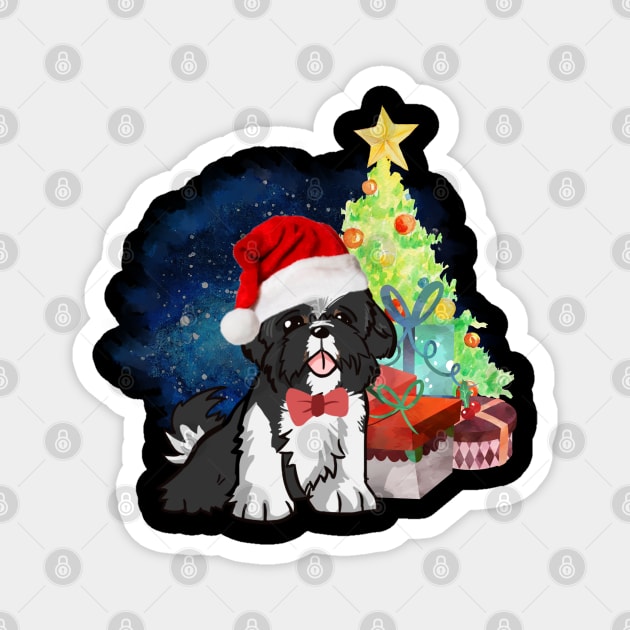 A Shih Tzu Christmas Magnet by tribbledesign