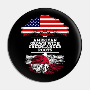 American Grown With Greenlander Roots - Gift for Greenlander From Greenland Pin