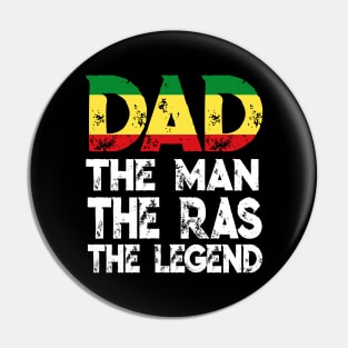 Dad The Man The Ras The Legend Rasta Reggae Rastafari Pin