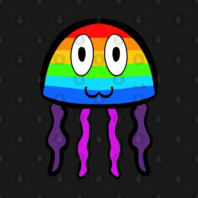 Rainbow Pride Jellyfish by AlienClownThings