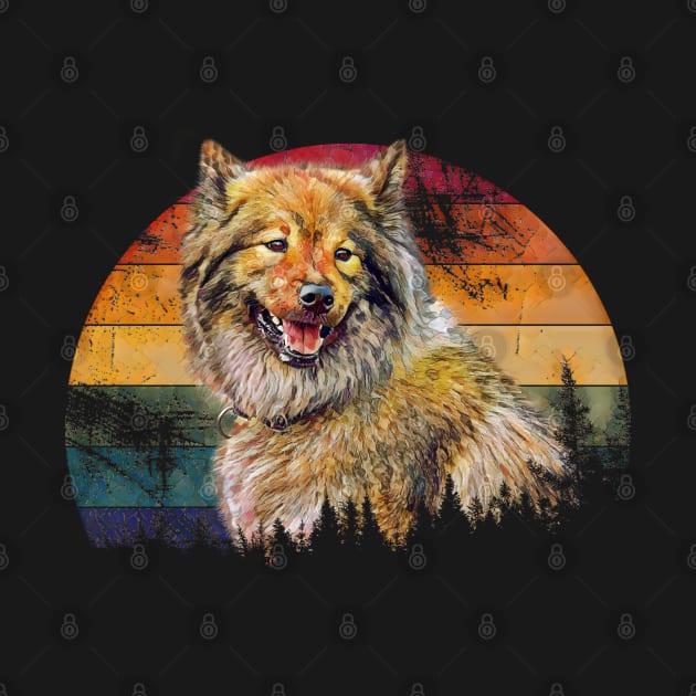 Eurasier Retro Oil Paint Design by Fusti