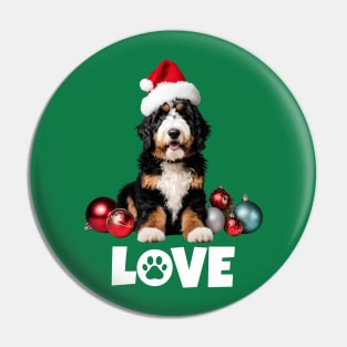 Christmas Bernedoodle LOVE Pin