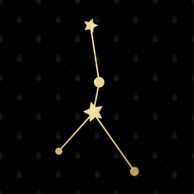 Cancer Zodiac Constellation in Gold - Black by Kelly Gigi