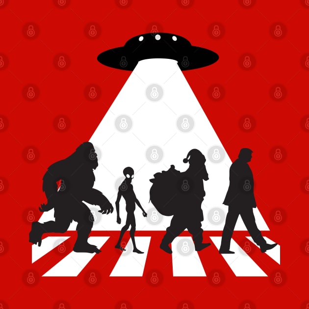 Bigfoot, Aliens, Flying Saucer and Trump by TheShirtGypsy