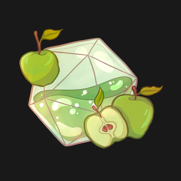 D20 Apple Tea Sticker by JadesInks