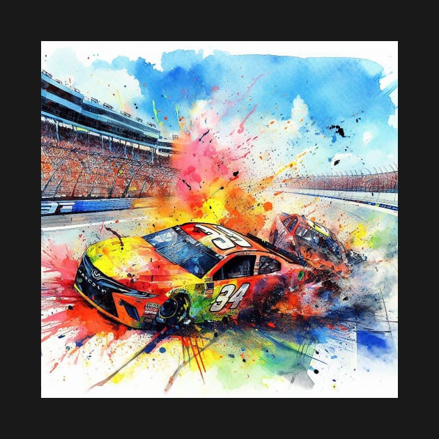 Artistic illustration of stock car racing by WelshDesigns