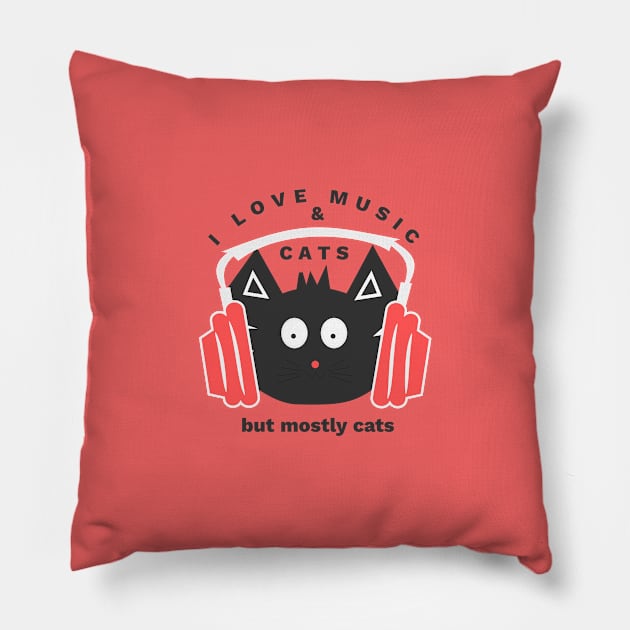 Music & cats Pillow by CocoDes