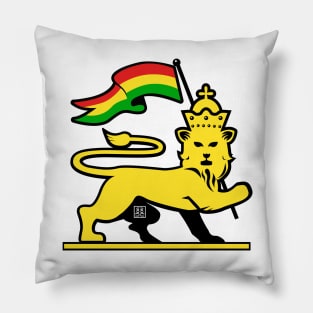 Lion Of Judah Rasta Emblem With Flag Pillow