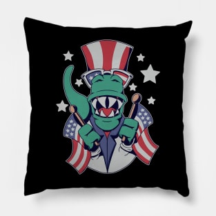 Dinosaur in fourth of july Pillow