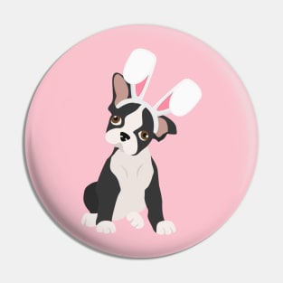bunny Boston terrier Pin