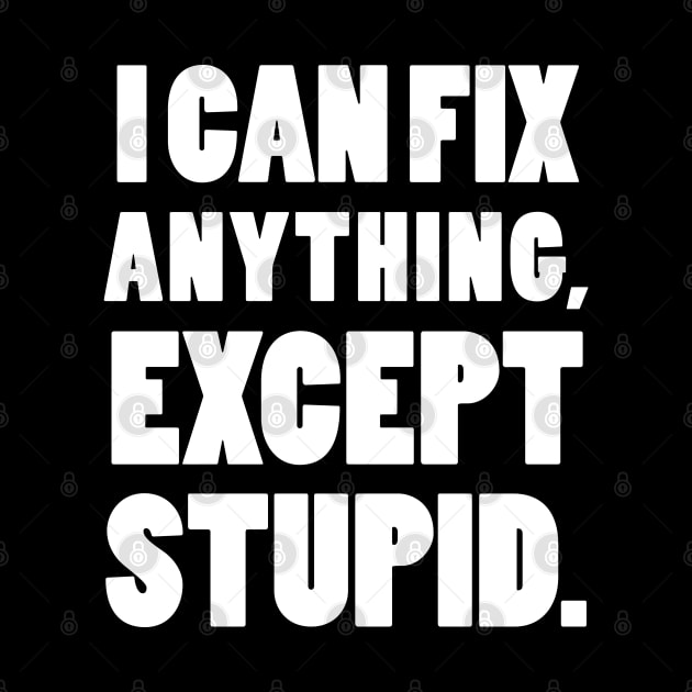 I can fix anything, except stupid. by mksjr