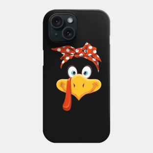 Womens Bandana Turkey Face Thanksgiving Phone Case