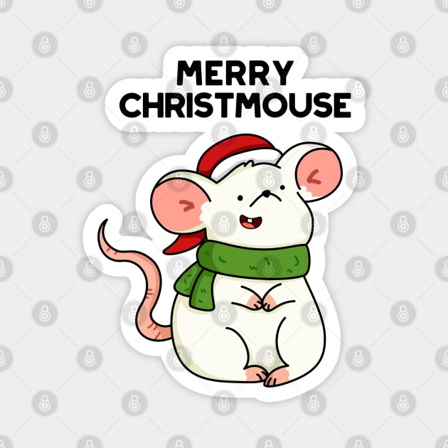 Christmouse Cute Christmas Mouse Pun Magnet by punnybone