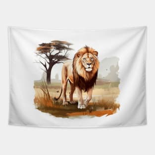 Wild African Lion Tapestry