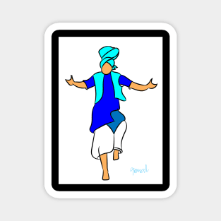 Bhangra Dancer blue Magnet