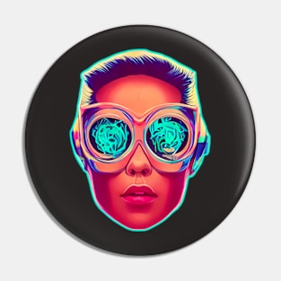 Synthwave Girl Pin