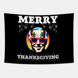 Funny Joe Biden Merry Thanksgiving Ugly Christmas Tapestry