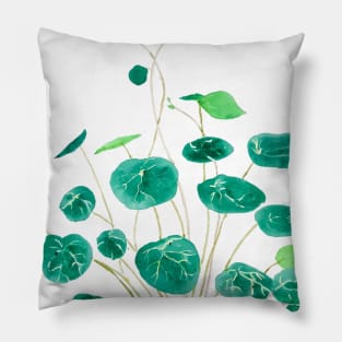 indoor green plant  watercolor Pillow