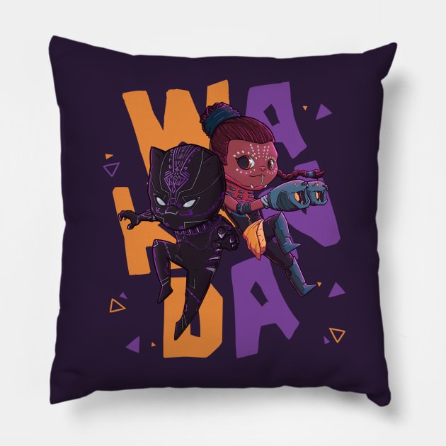 Tchalla and Shuri Pillow by Susto