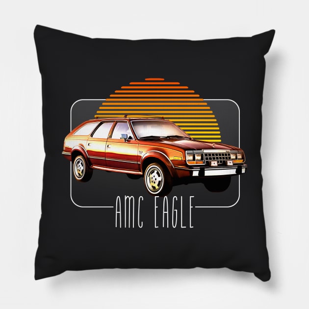 AMC Eagle // Retro Classic Car Lover Design Pillow by DankFutura