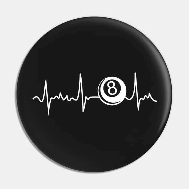 8 Eight Ball Heartbeat Shirt Funny Cool Gift Pin by jMvillszz