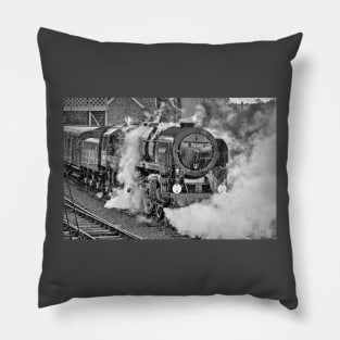 Britannia in the Rain - Black and White Pillow