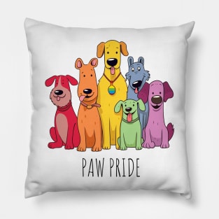 Paw Pride --- Rainbow Themed Typography Design Pillow
