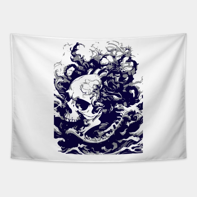 skull octopus Tapestry by lkn