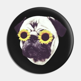 Sunflower Pug Pin