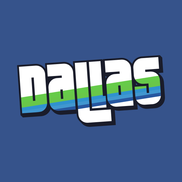 Retro Dallas Word Art with Stripes by SLAG_Creative