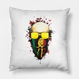 Rasta Reggae Skull Pillow