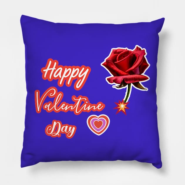 Happy Valentine Day Quotes Pillow by Touchwood