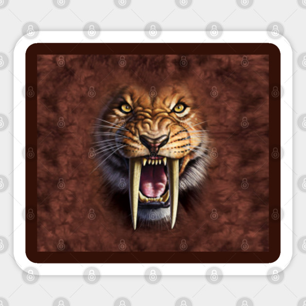Big Sabertooth Tiger Face 3d Gift Sabertooth Tiger Face Gift Sticker Teepublic