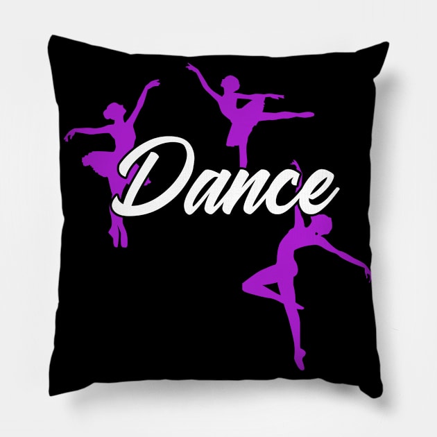 Cute Dance Ballerina Ballet Dancer Gift Apparel Pillow by swissles