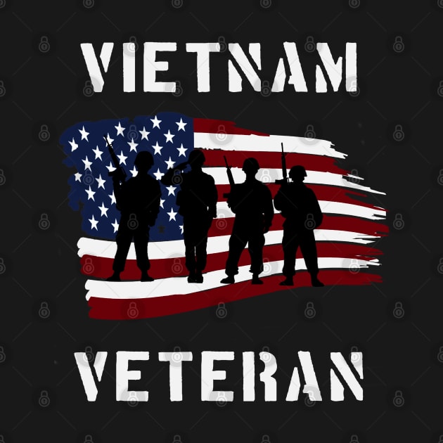 Vietnam Veteran US Flag by Dirty Custard Designs 